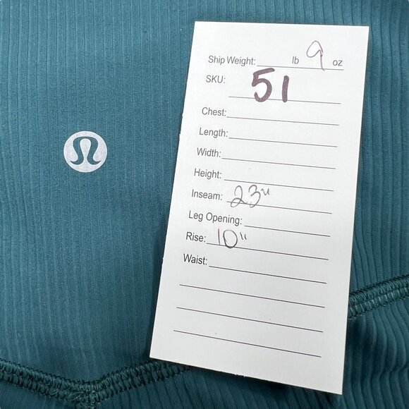 Lululemon Align Ribbed High Rise Crop 23" Inseam Green Jasper Size 6 - Picture 5 of 5